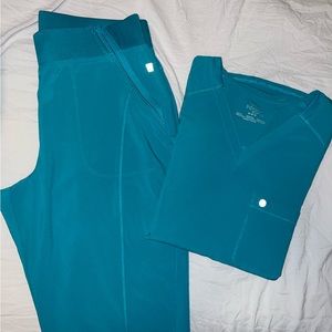 Cherokee infinity teal scrubs set